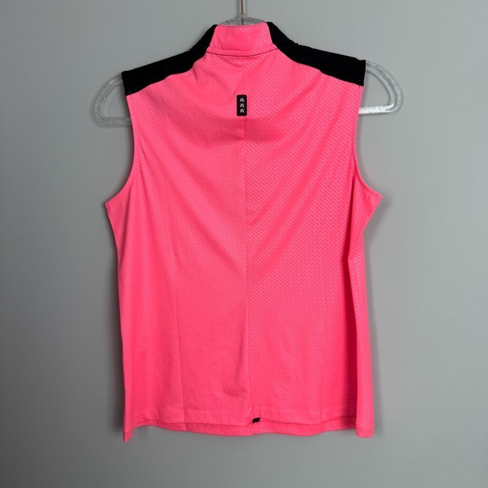 JAMIE SADOCK | Neon Coral Pink and Black Zipper Tank Top Women’s Size Small - Picture 8 of 9